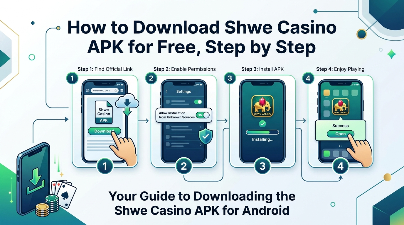 Shwe Casino APK ကို အခမဲ့ ဒေါင်းလုတ်လုပ်နည်း အဆင့်ဆင့်